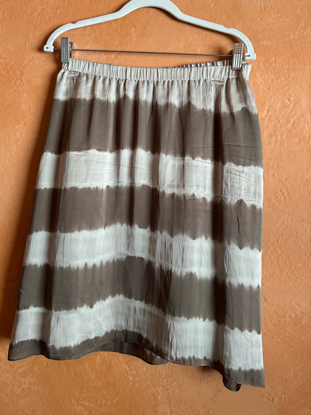 Eileen Fisher The Fisher Project 100% Silk Shibori Stripe A-Line Skirt XS